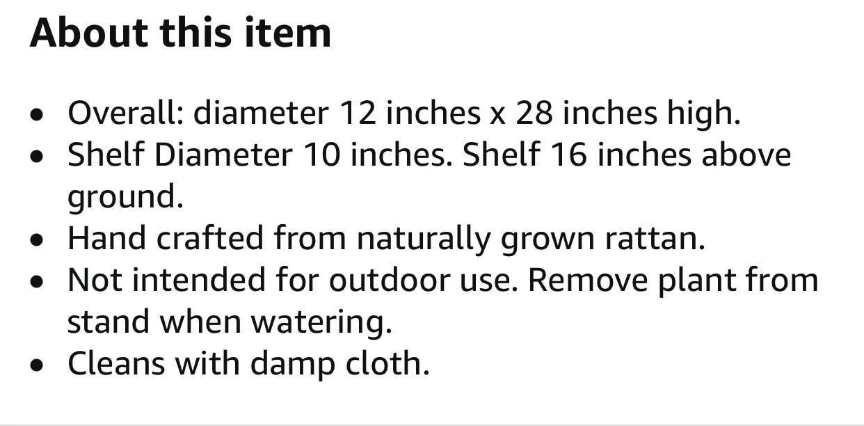 Rattan Indoor Plant Stand, Medium, Natural Planter Brown