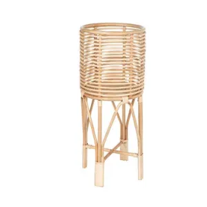Rattan Indoor Plant Stand, Medium, Natural Planter Brown