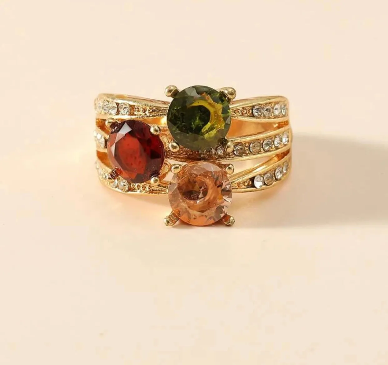 Rhinestone decor ring. Size 8.