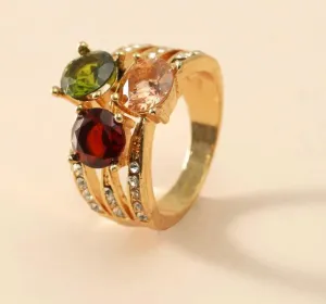 Rhinestone decor ring. Size 8.