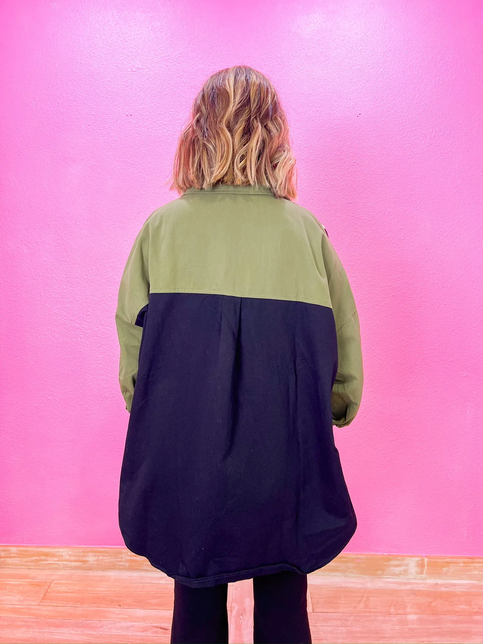 Rolling Along Shacket - Green/Black