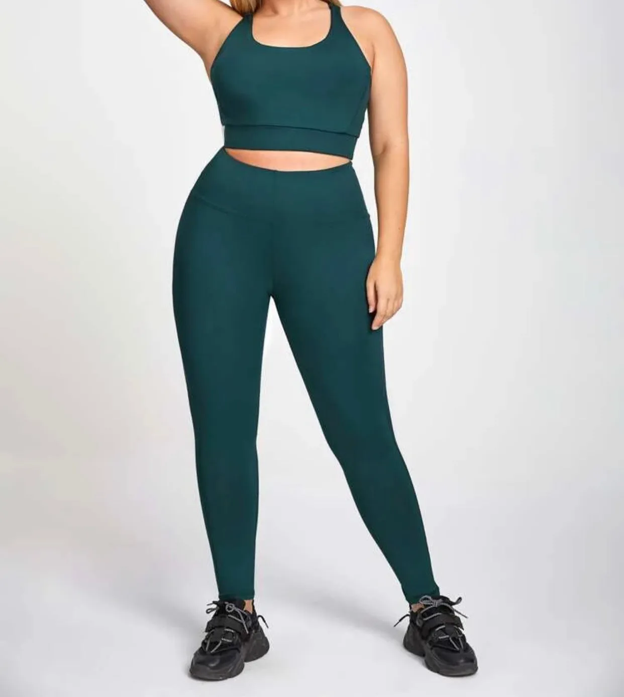 Solid colored criss cross backless sports set