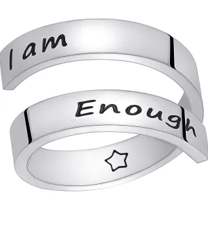 Stainless steel engraved inspirational ring