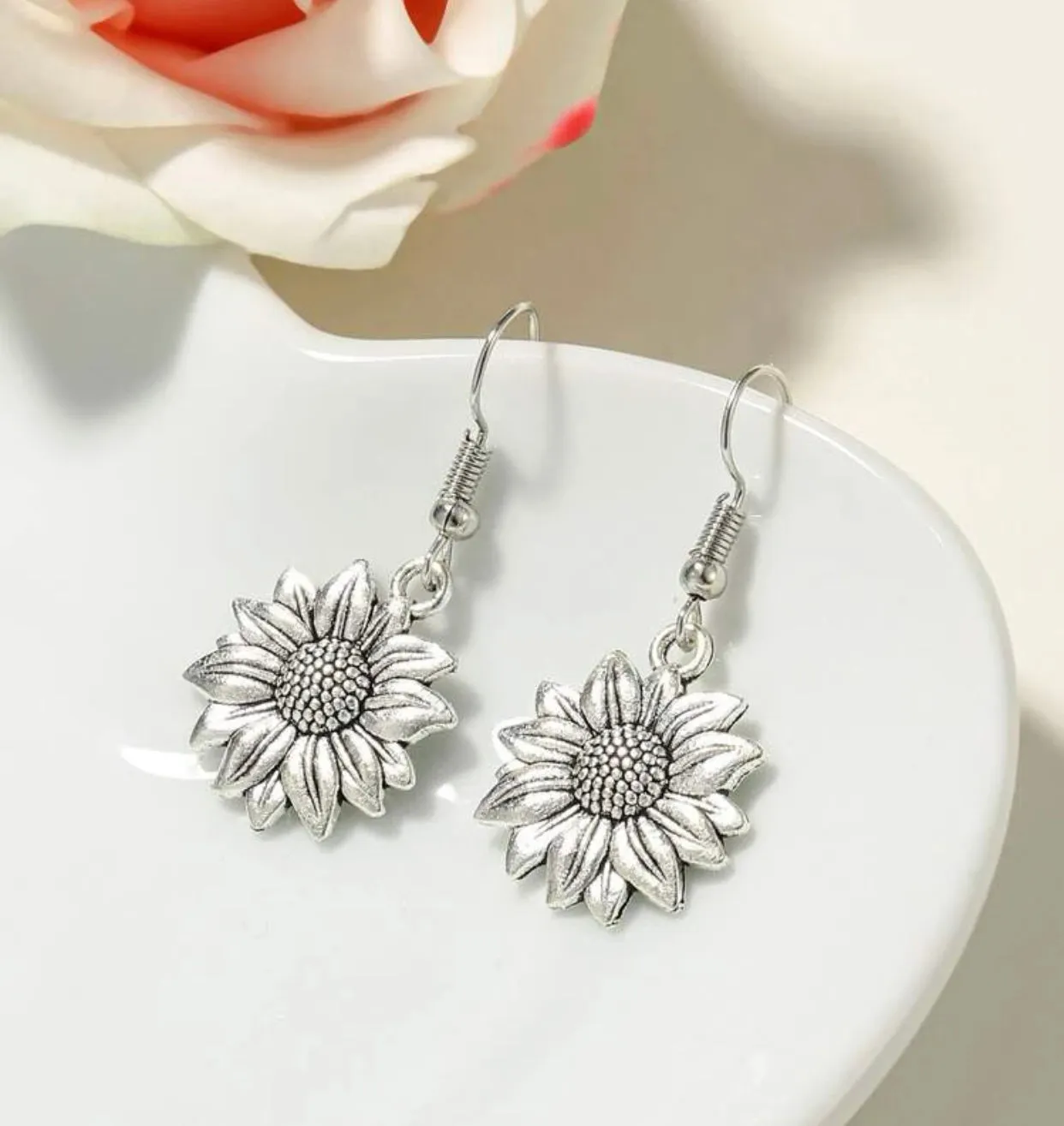 Sunflower dangle earrings
