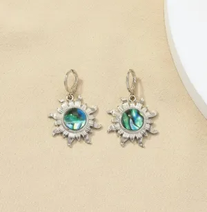 Sunflower design drop earrings