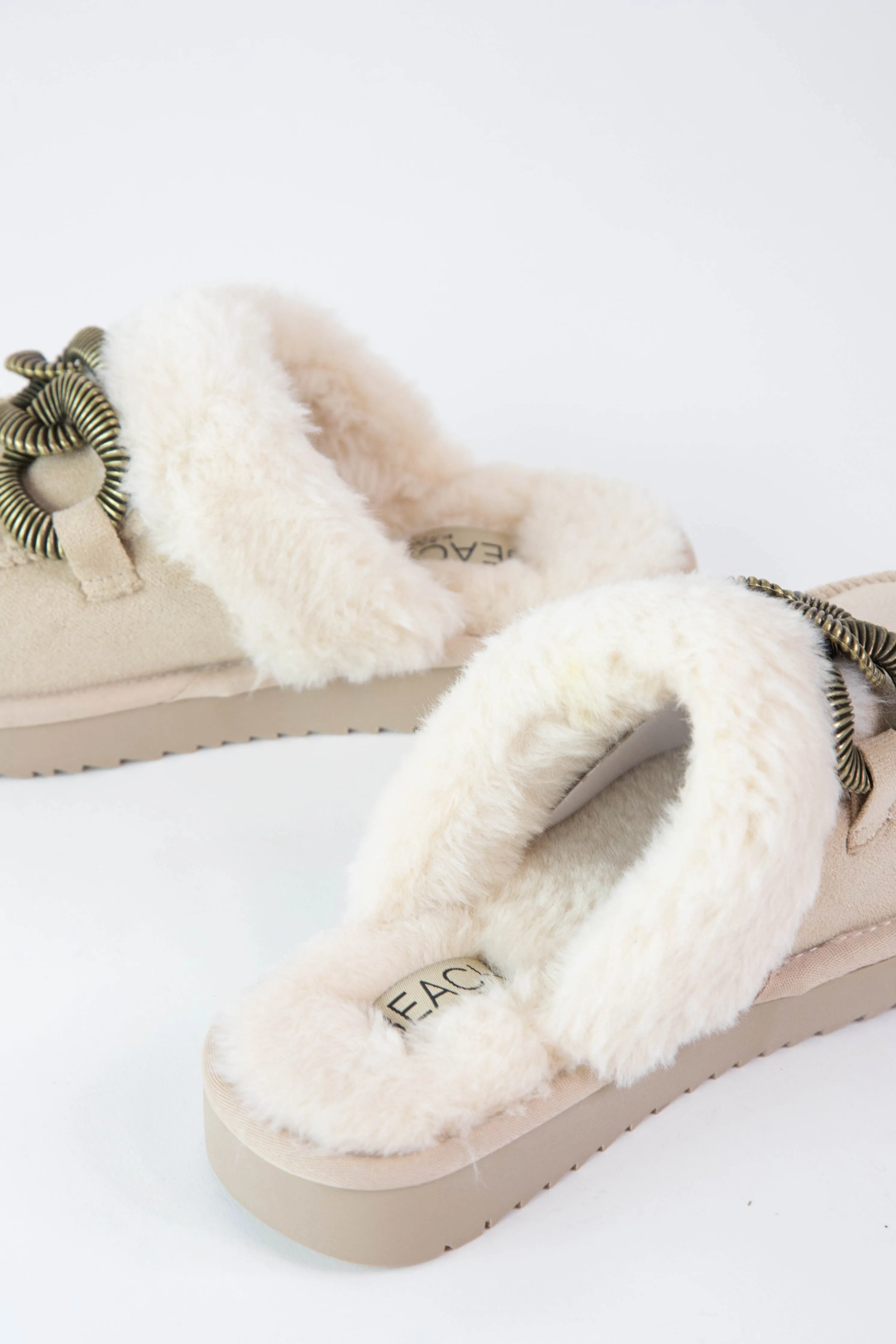 Taos Slip On Faux Fur Mule, Natural | Beach by Matisse