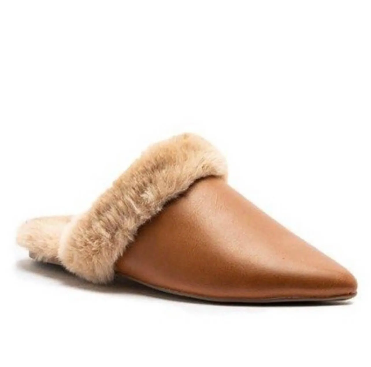 The Eskimo Flates: Pleather Fur Lined Mules