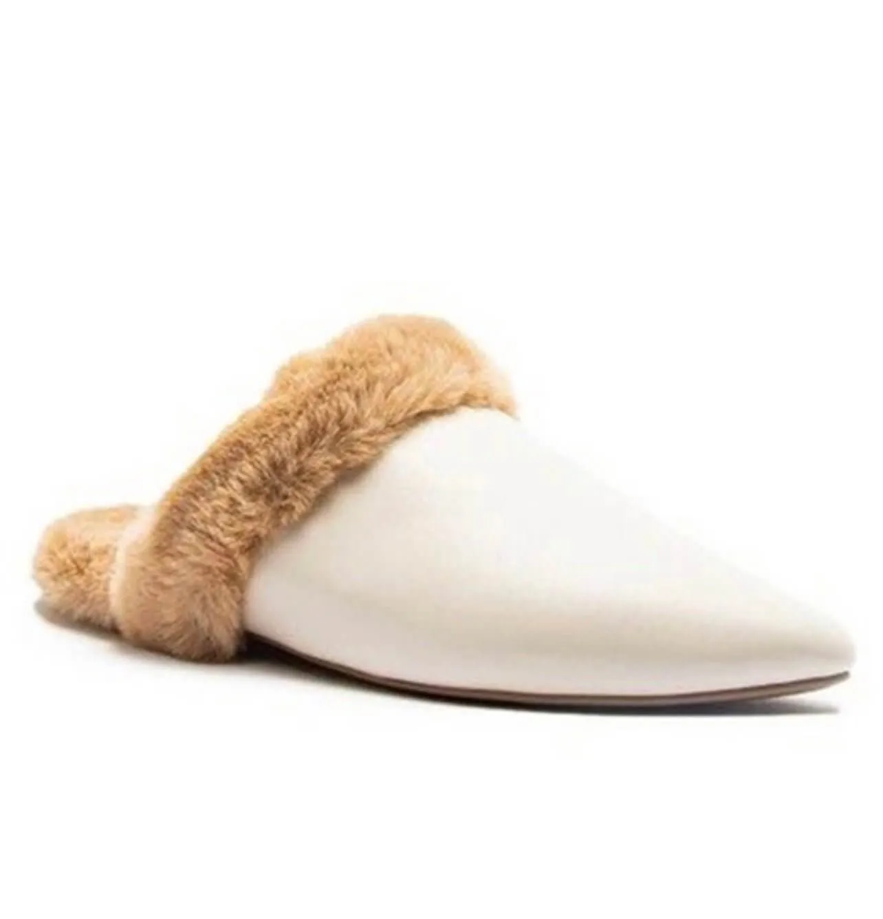 The Eskimo Flates: Pleather Fur Lined Mules