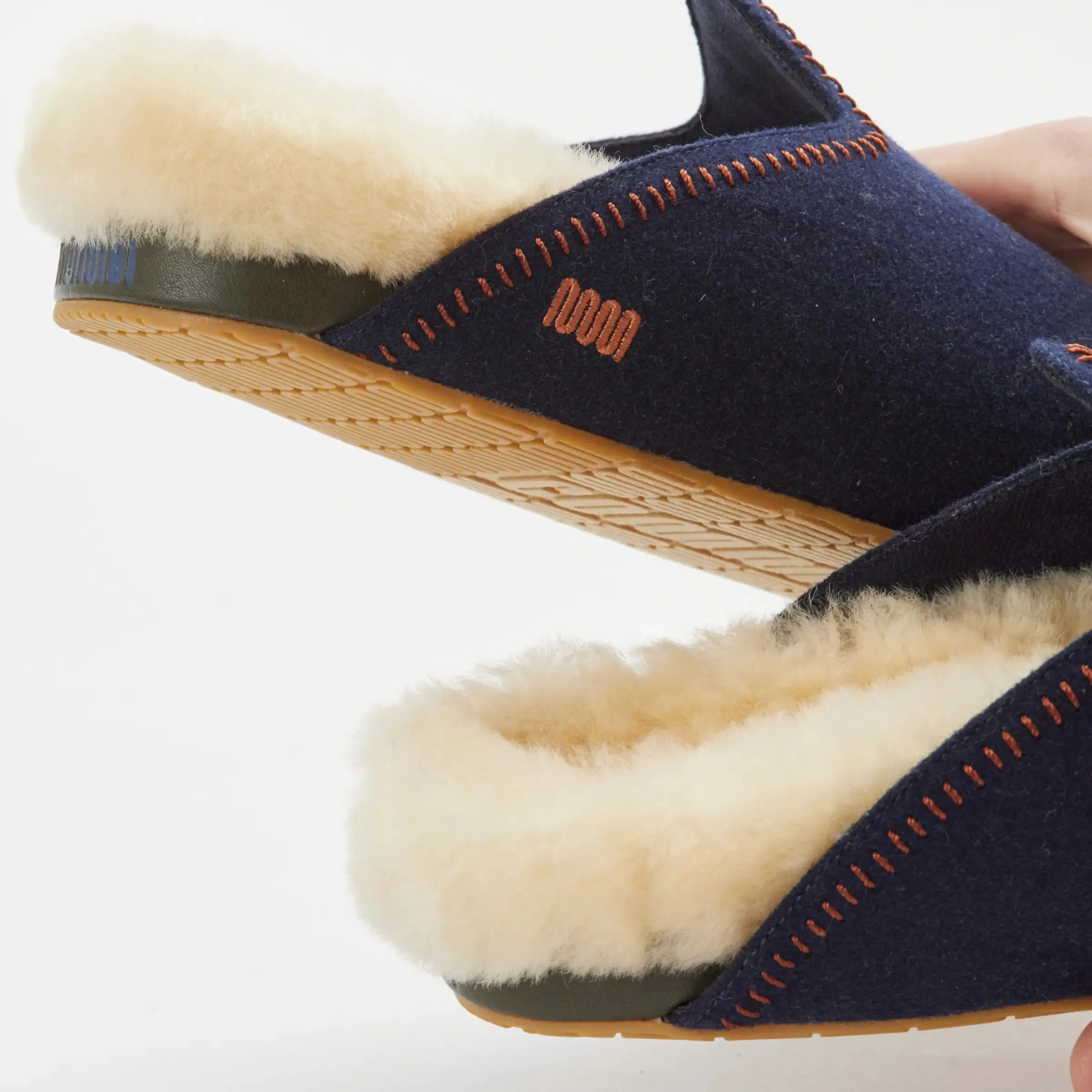 The Woolie Burro - Navy with Shearling - Mens