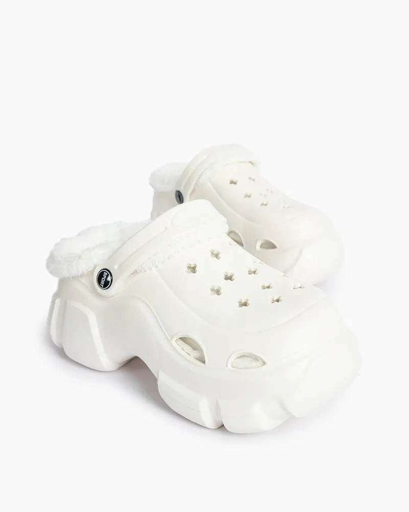 Thick-soled Velvet Warm Non-slip Detachable Hole Shoes