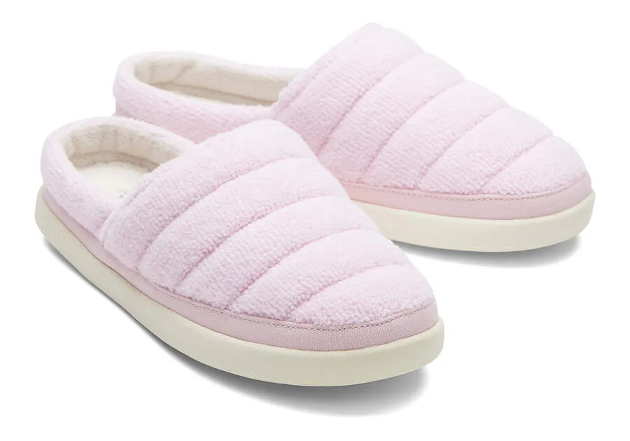 TOMS Womens Sage Terry Cloth Slipper - Chalky Pink