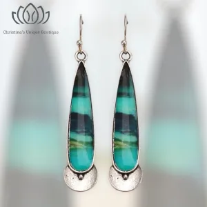 Turquoise inspired water drop  shaped dangle earrings