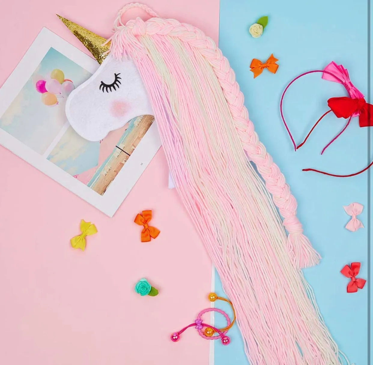 Unicorn Hair Bow Holder for Girls Wall Hanging Decor and Baby Hair Clip Hanger Organizer