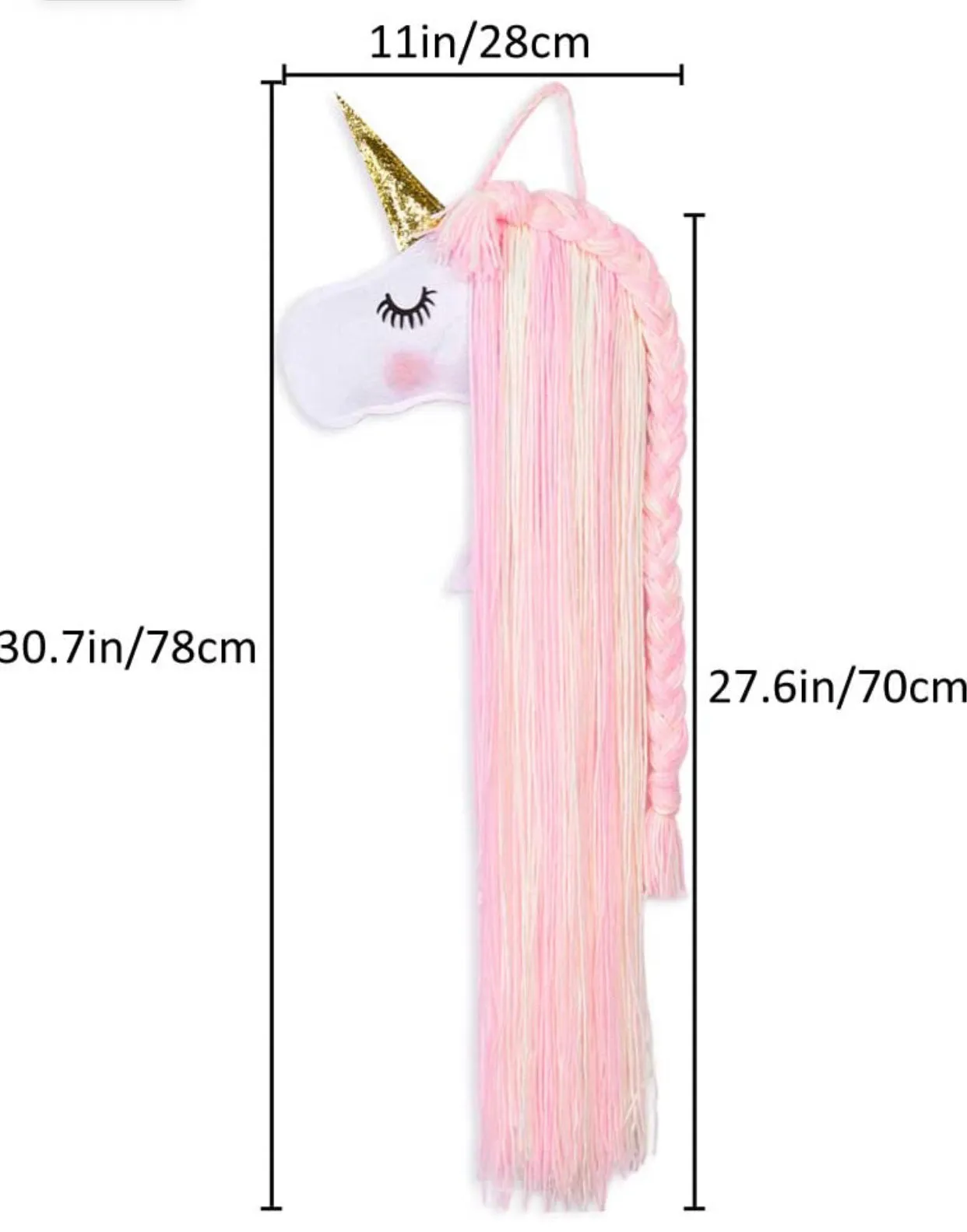 Unicorn Hair Bow Holder for Girls Wall Hanging Decor and Baby Hair Clip Hanger Organizer