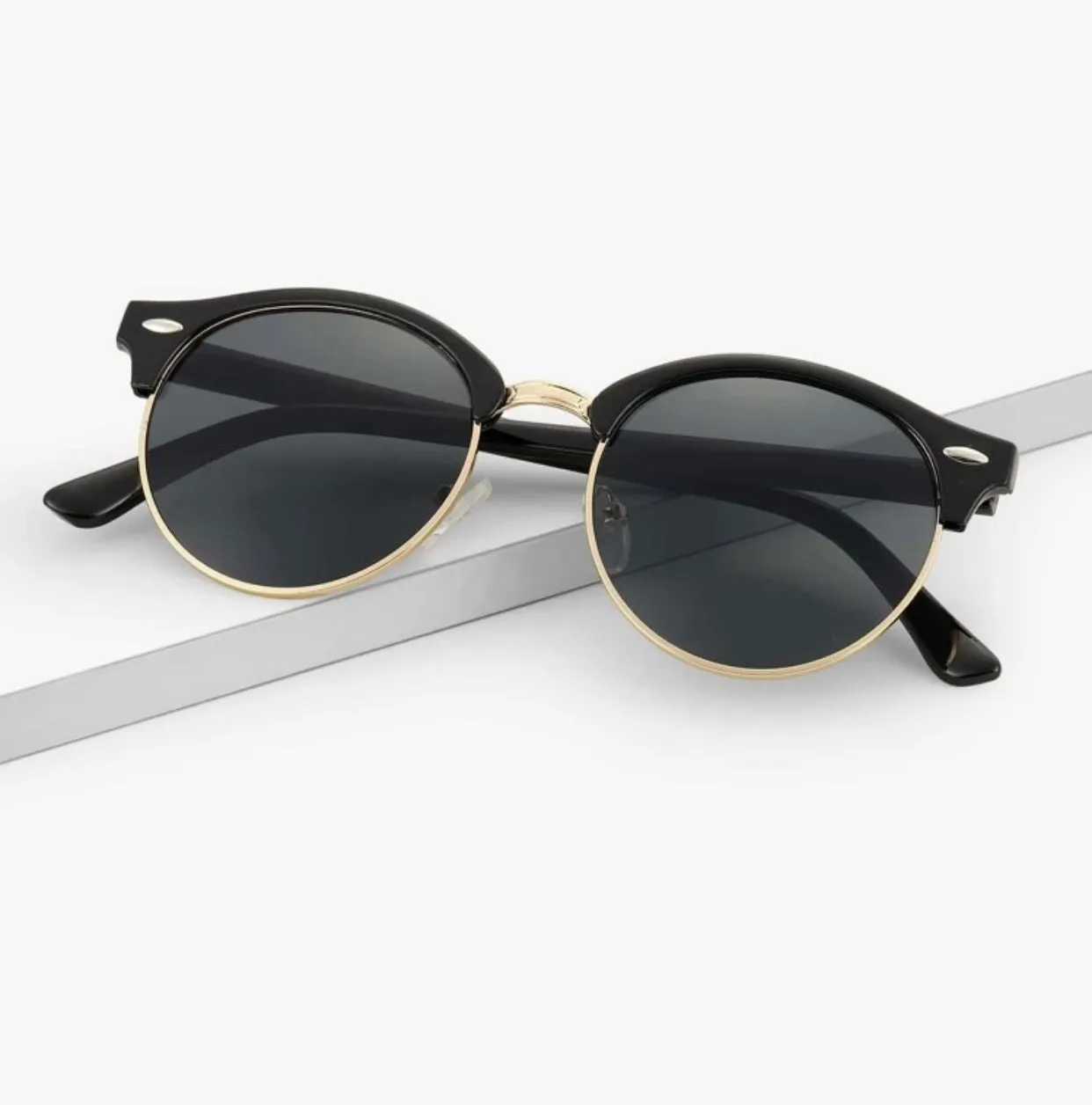 Unisex round frame sunglasses