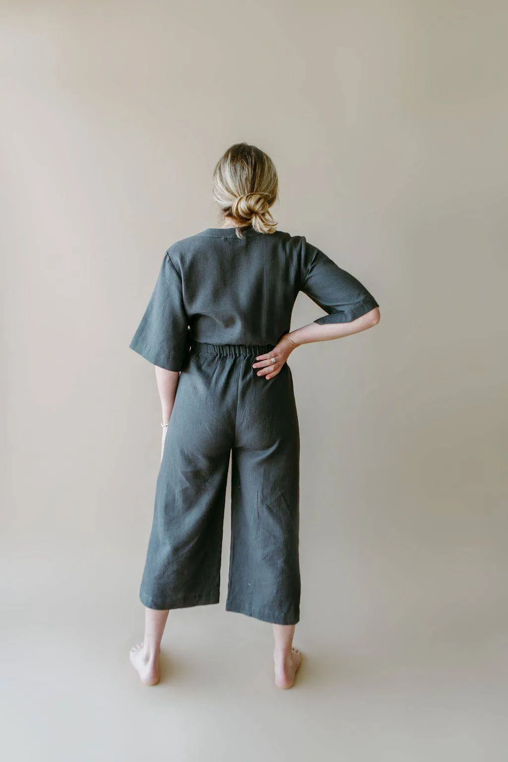 Waffle Jumpsuit (Charcoal)