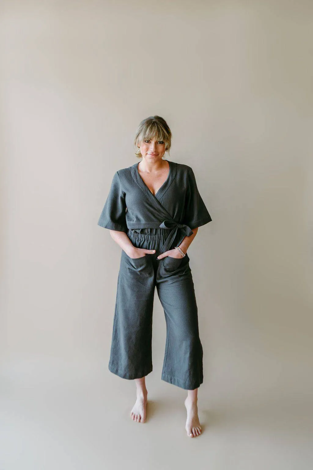 Waffle Jumpsuit (Charcoal)